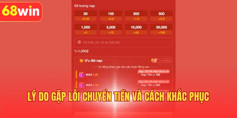 Lý do gặp lỗi chuyển tiền và cách khắc phục