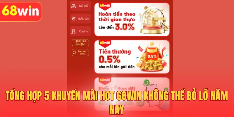 Tổng Hợp 5 Khuyến Mãi Hot 68Win Mới Nhất Không Thể Bỏ Lỡ